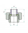 На фото Hi-Therm PP-R union coupling with female thread